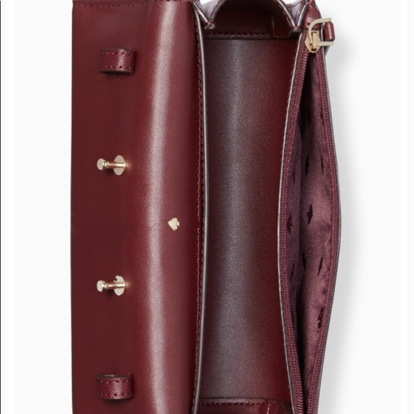NWOT authentic Kate Spade bag burgundy crossbody hand bag floral everyday use - Picture 3 of 8